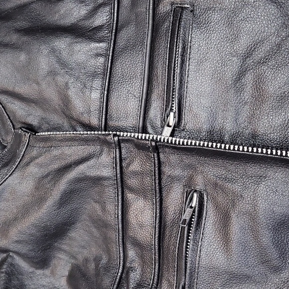 NWT Interstate Leather leather basic classic scooter motorcycle biker jacket coa - Picture 7 of 15
